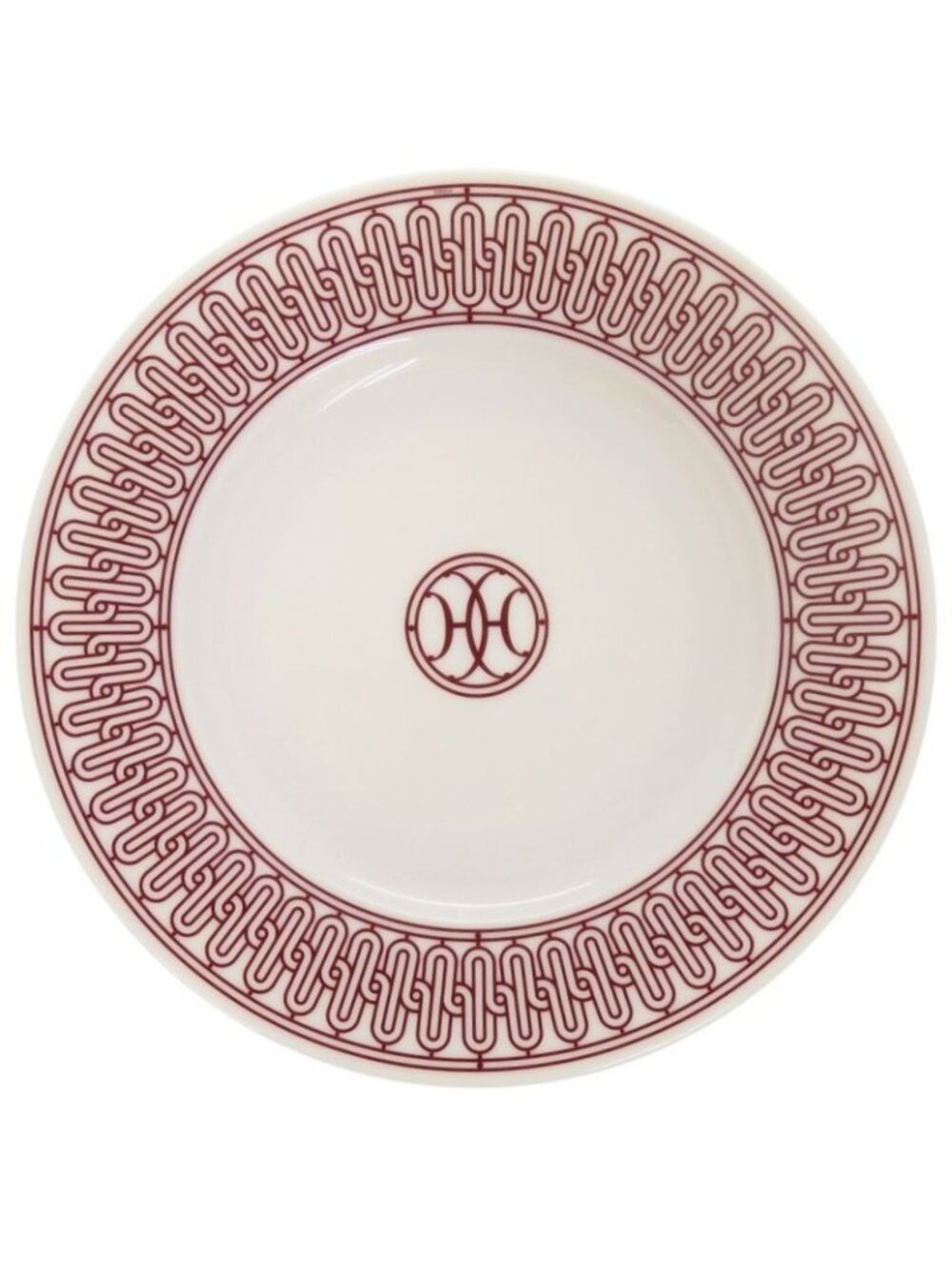 Hermes Dessert Plate Porcelain Red Tableware 0473